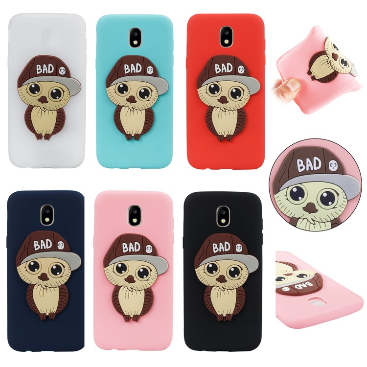 Cute 3D Male Owl TPU Soft Phone Case for Samsung Galaxy J5 (2017) EU Version/J5 Pro (2017) - Black-7