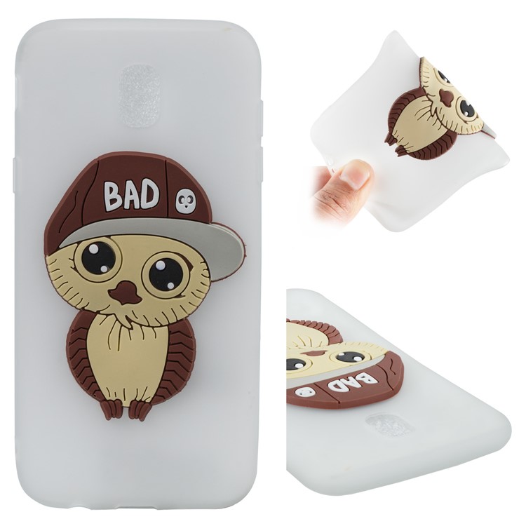 Cute 3D Male Owl TPU Soft Phone Cover for Samsung Galaxy J5 (2017) EU Version/J5 Pro (2017) - White-1