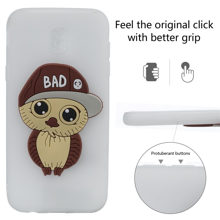 Cute 3D Male Owl TPU Soft Phone Cover for Samsung Galaxy J5 (2017) EU Version/J5 Pro (2017) - White-3