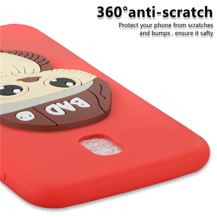 Cute 3D Male Owl TPU Soft Phone Shell for Samsung Galaxy J5 (2017) EU Version/J5 Pro (2017) - Red-2