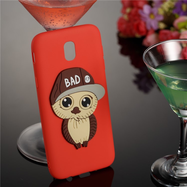 Cute 3D Male Owl TPU Soft Phone Shell for Samsung Galaxy J5 (2017) EU Version/J5 Pro (2017) - Red-4