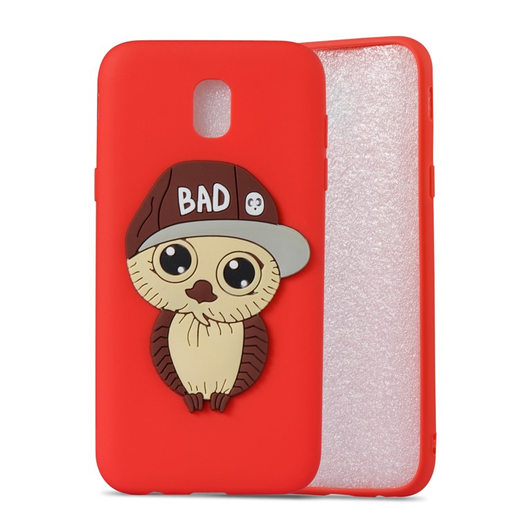 Cute 3D Male Owl TPU Soft Phone Shell for Samsung Galaxy J5 (2017) EU Version/J5 Pro (2017) - Red-5