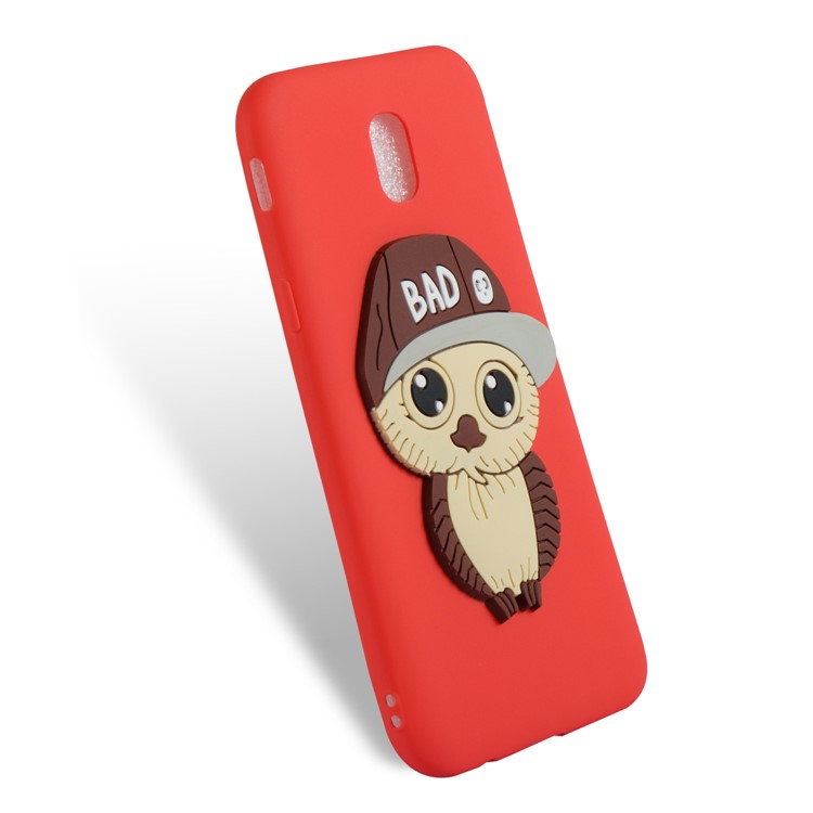 Cute 3D Male Owl TPU Soft Phone Shell for Samsung Galaxy J5 (2017) EU Version/J5 Pro (2017) - Red-6