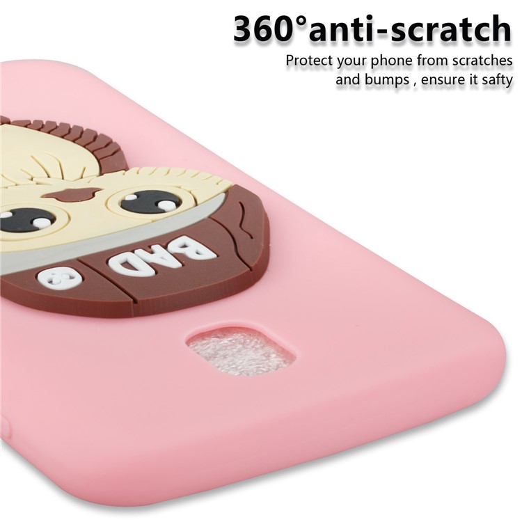 Cute 3D Male Owl TPU Soft Phone Casing for Samsung Galaxy J5 (2017) EU Version/J5 Pro (2017) - Pink-2