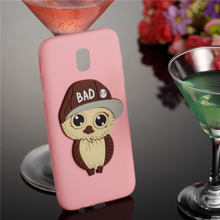 Cute 3D Male Owl TPU Soft Phone Casing for Samsung Galaxy J5 (2017) EU Version/J5 Pro (2017) - Pink-4