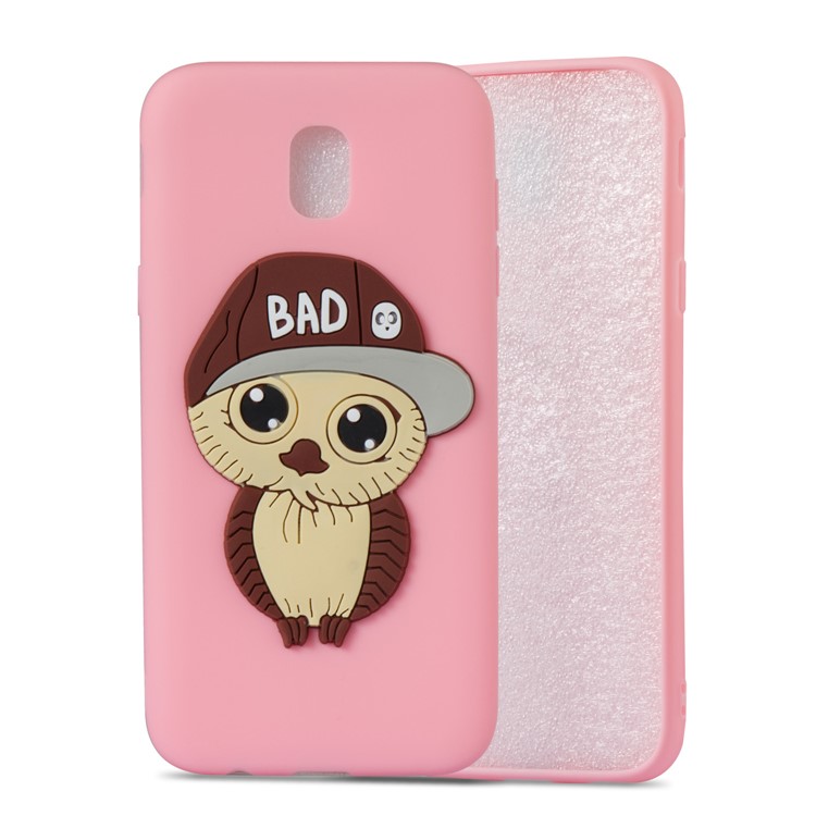 Cute 3D Male Owl TPU Soft Phone Casing for Samsung Galaxy J5 (2017) EU Version/J5 Pro (2017) - Pink-5