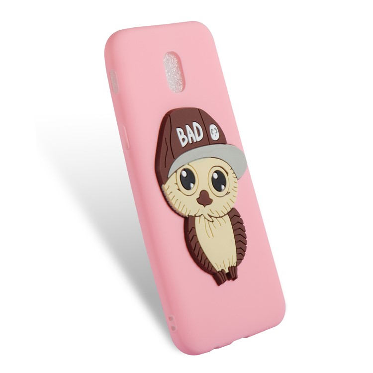 Cute 3D Male Owl TPU Soft Phone Casing for Samsung Galaxy J5 (2017) EU Version/J5 Pro (2017) - Pink-6