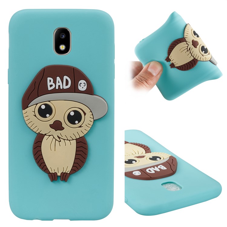 Cute 3D Male Owl TPU Soft Mobile Phone Case for Samsung Galaxy J5 (2017) EU Version/J5 Pro (2017) - Baby Blue-1