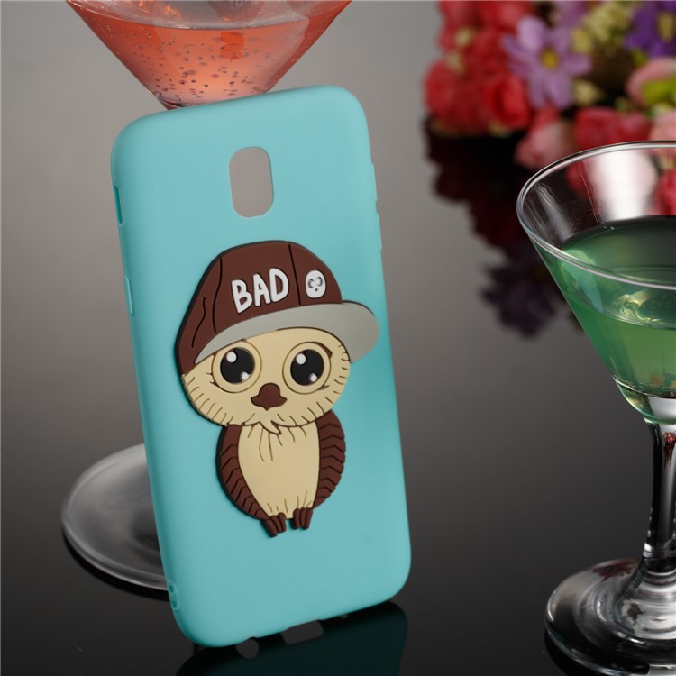 Cute 3D Male Owl TPU Soft Mobile Phone Case for Samsung Galaxy J5 (2017) EU Version/J5 Pro (2017) - Baby Blue-4
