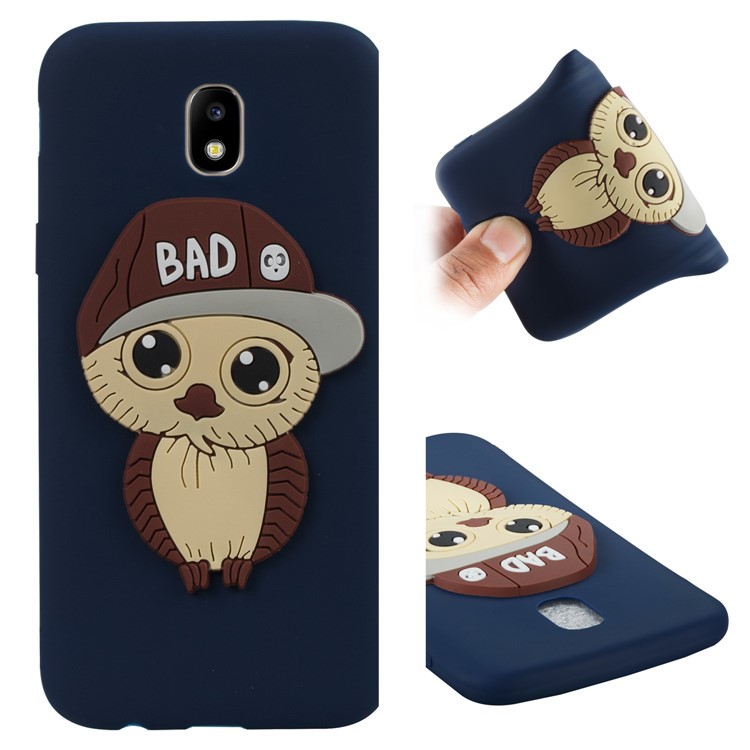 Cute 3D Male Owl TPU Soft Cell Phone Case for Samsung Galaxy J5 (2017) EU Version/J5 Pro (2017) - Dark Blue-1