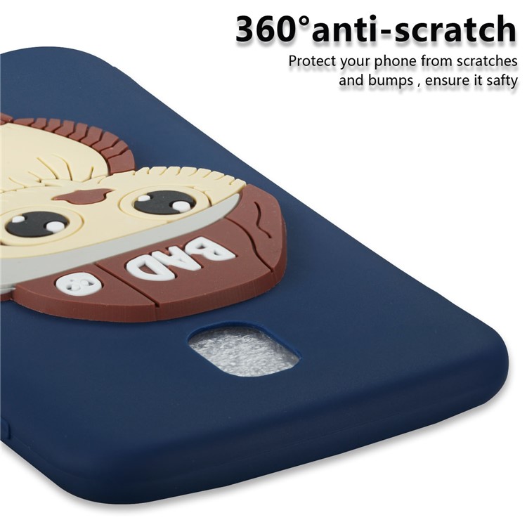 Cute 3D Male Owl TPU Soft Cell Phone Case for Samsung Galaxy J5 (2017) EU Version/J5 Pro (2017) - Dark Blue-2