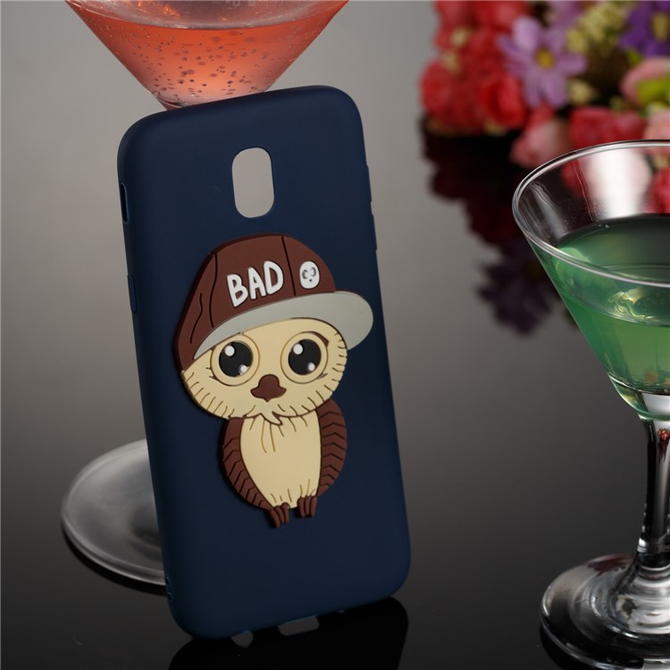 Cute 3D Male Owl TPU Soft Cell Phone Case for Samsung Galaxy J5 (2017) EU Version/J5 Pro (2017) - Dark Blue-4