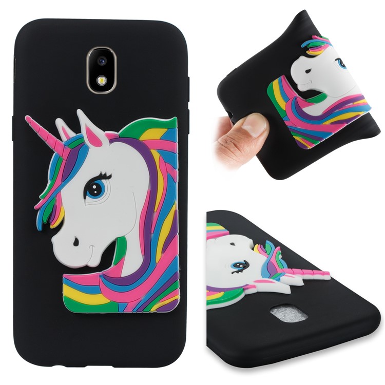 Lovely 3D Unicorn Pattern TPU Case for Samsung Galaxy J5 Pro (2017) / J5 (2017) EU Version - Black-1