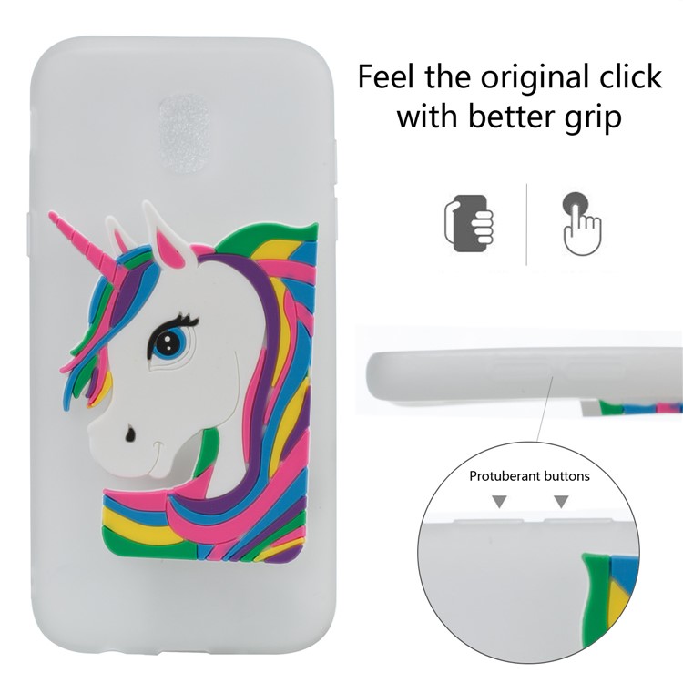 Lovely 3D Unicorn Pattern TPU Cover for Samsung Galaxy J5 Pro (2017) / J5 (2017) EU Version - White-3