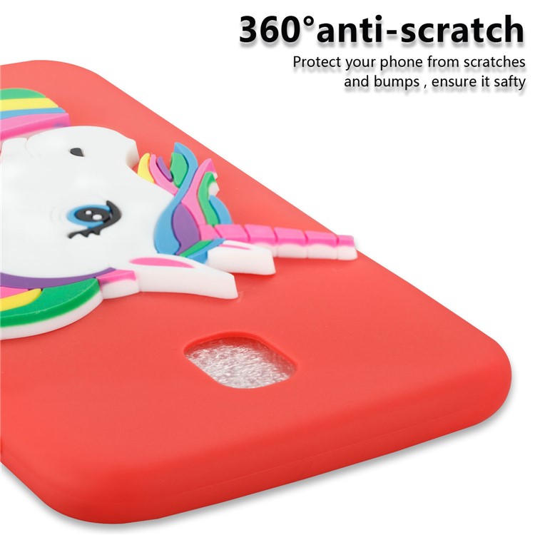 Lovely 3D Unicorn Pattern TPU Back Case for Samsung Galaxy J5 Pro (2017) / J5 (2017) EU Version - Red-2