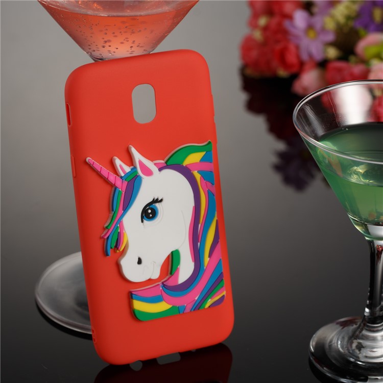 Lovely 3D Unicorn Pattern TPU Back Case for Samsung Galaxy J5 Pro (2017) / J5 (2017) EU Version - Red-4