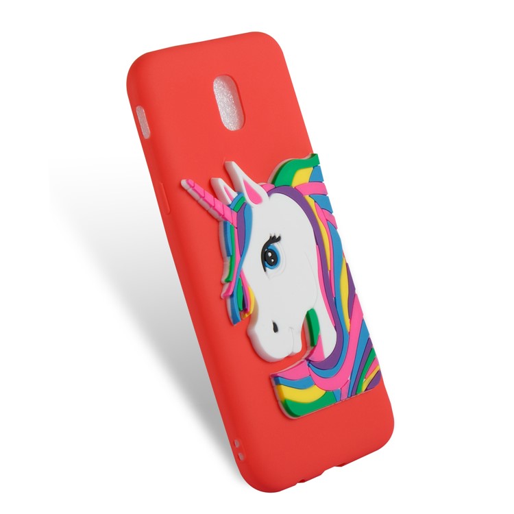 Lovely 3D Unicorn Pattern TPU Back Case for Samsung Galaxy J5 Pro (2017) / J5 (2017) EU Version - Red-6