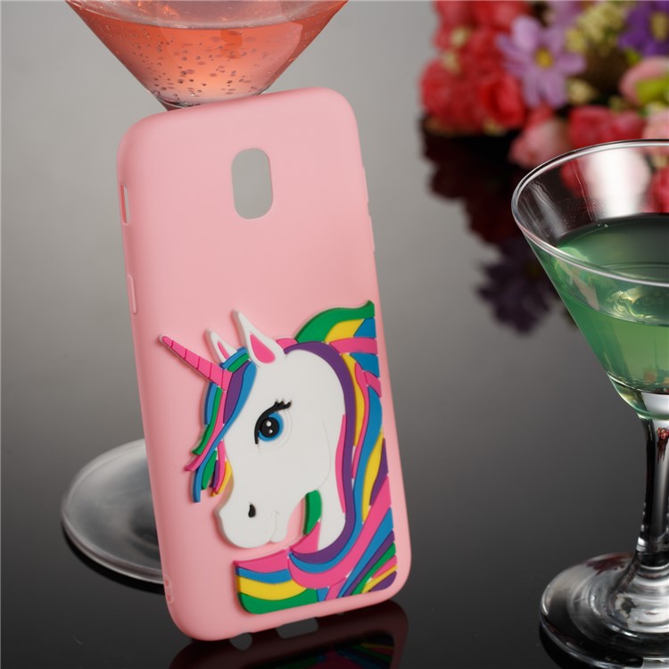 Belle 3D Unicorn Motif TPU Shell Housse Pour Samsung Galaxy J5 Pro (2017) / J5 (2017) Version UE - Rose-4