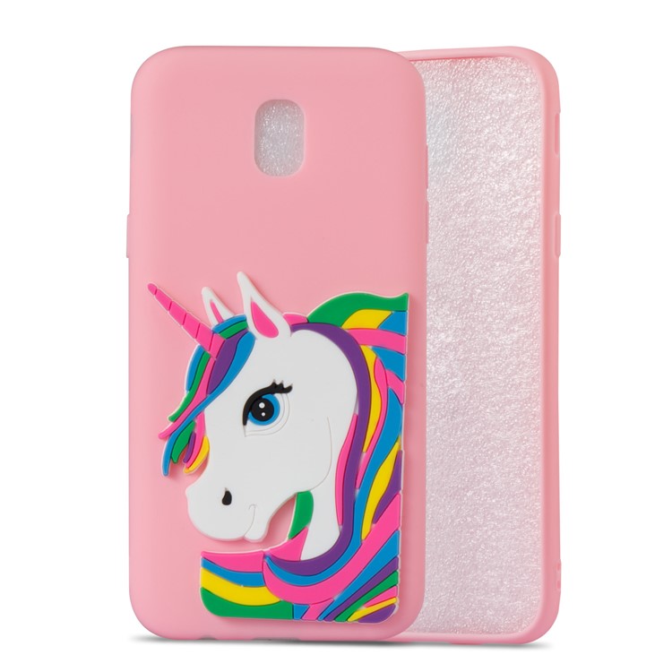 Belle 3D Unicorn Motif TPU Shell Housse Pour Samsung Galaxy J5 Pro (2017) / J5 (2017) Version UE - Rose-5