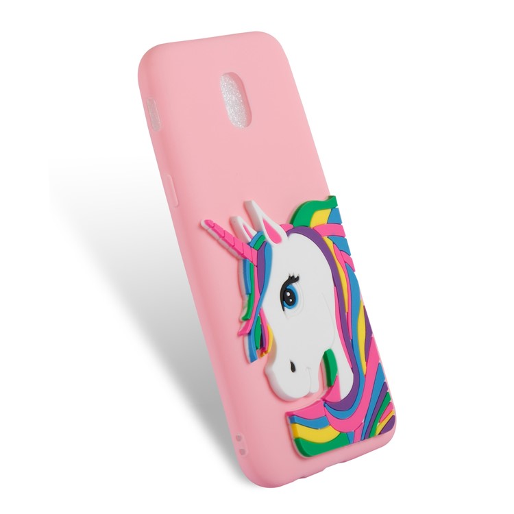 Belle 3D Unicorn Motif TPU Shell Housse Pour Samsung Galaxy J5 Pro (2017) / J5 (2017) Version UE - Rose-6