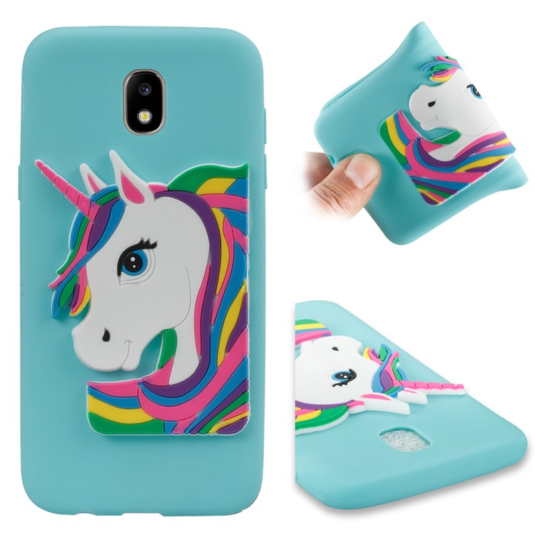 Lovely 3D Unicorn Pattern TPU Soft Case for Samsung Galaxy J5 Pro (2017) / J5 (2017) EU Version - Baby Blue-1