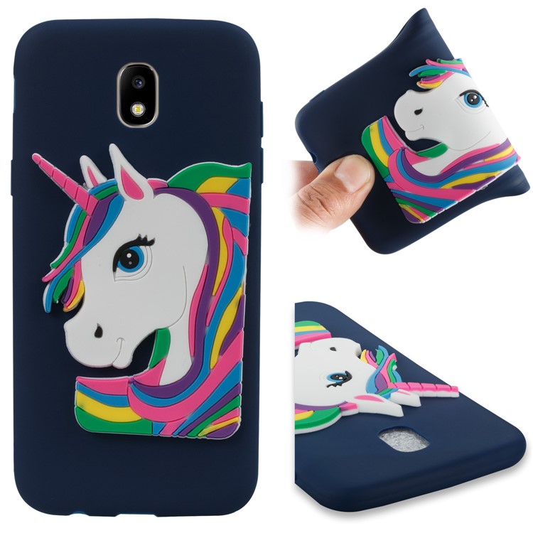Lovely 3D Unicorn Pattern TPU Case Accessory for Samsung Galaxy J5 Pro (2017) / J5 (2017) EU Version - Dark Blue-1