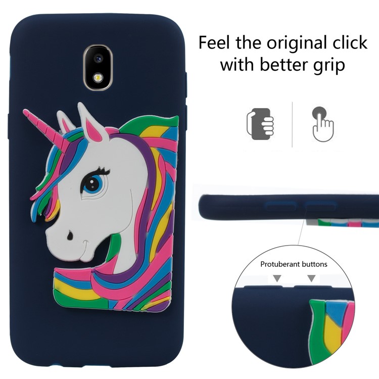 Lovely 3D Unicorn Pattern TPU Case Accessory for Samsung Galaxy J5 Pro (2017) / J5 (2017) EU Version - Dark Blue-3
