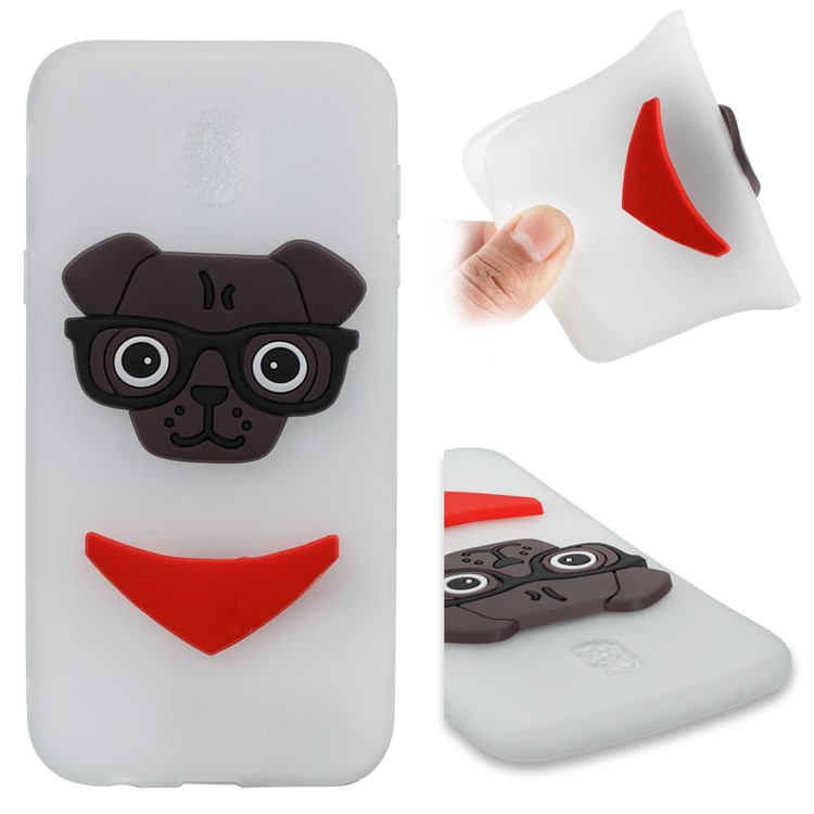 Lovely 3D Dog Pattern TPU Back Case for Samsung Galaxy J5 Pro (2017) / J5 (2017) EU Version - White-1