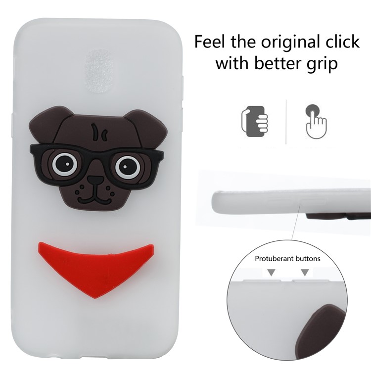 Lovely 3D Dog Pattern TPU Back Case for Samsung Galaxy J5 Pro (2017) / J5 (2017) EU Version - White-3