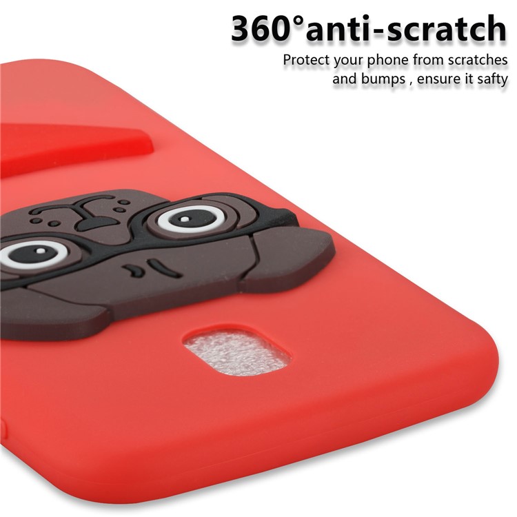 Lovely 3D Dog Pattern TPU Phone Case for Samsung Galaxy J5 Pro (2017) / J5 (2017) EU Version - Red-2