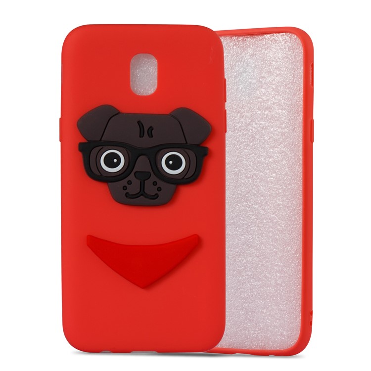Lovely 3D Dog Pattern TPU Phone Case for Samsung Galaxy J5 Pro (2017) / J5 (2017) EU Version - Red-5