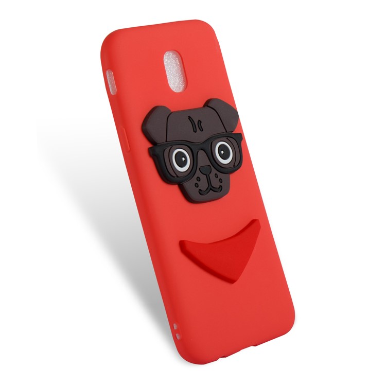Lovely 3D Dog Pattern TPU Phone Case for Samsung Galaxy J5 Pro (2017) / J5 (2017) EU Version - Red-6