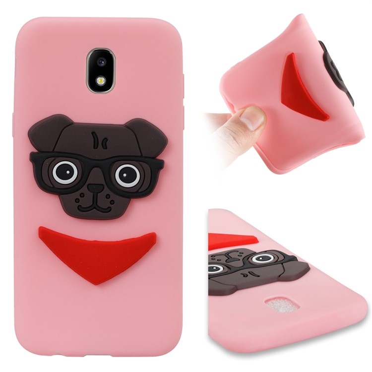 Lovely 3D Dog Pattern TPU Shell Cover for Samsung Galaxy J5 Pro (2017) / J5 (2017) EU Version - Pink-1