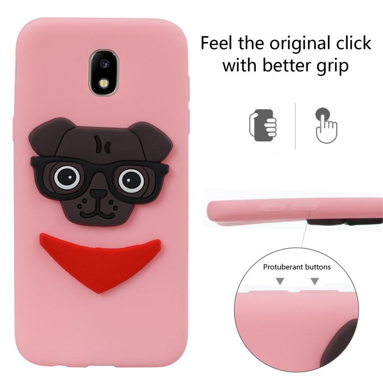 Lovely 3D Dog Pattern TPU Shell Cover for Samsung Galaxy J5 Pro (2017) / J5 (2017) EU Version - Pink-3