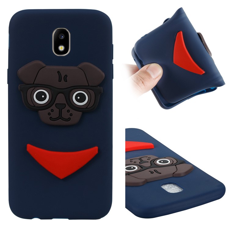 Lovely 3D Dog Pattern TPU Case Accessory for Samsung Galaxy J5 Pro (2017) / J5 (2017) EU Version - Dark Blue-1