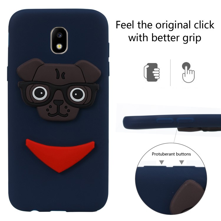 Lovely 3D Dog Pattern TPU Case Accessory for Samsung Galaxy J5 Pro (2017) / J5 (2017) EU Version - Dark Blue-2