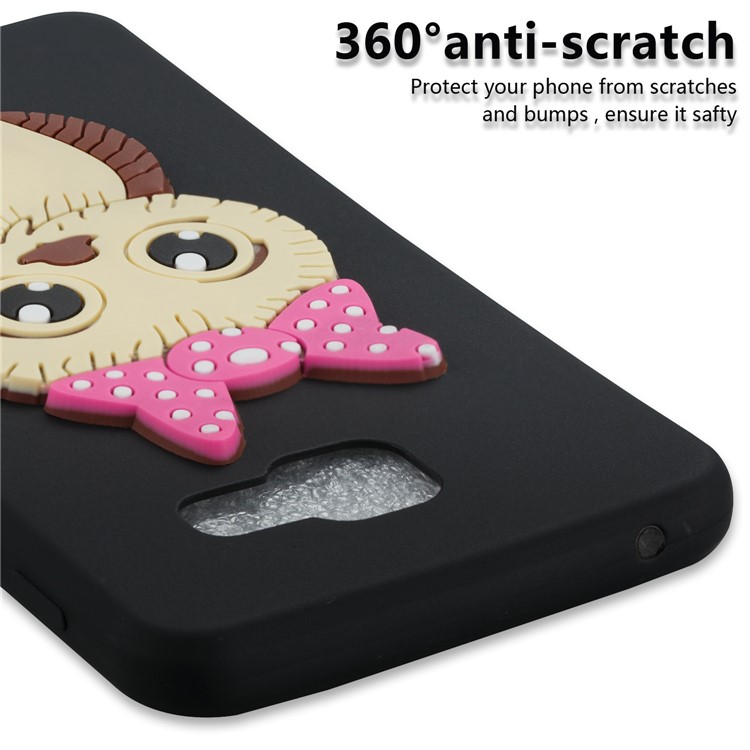 Cute 3D Female Owl Pattern TPU Case for Samsung Galaxy A3 SM-A310F (2016) - Black-3