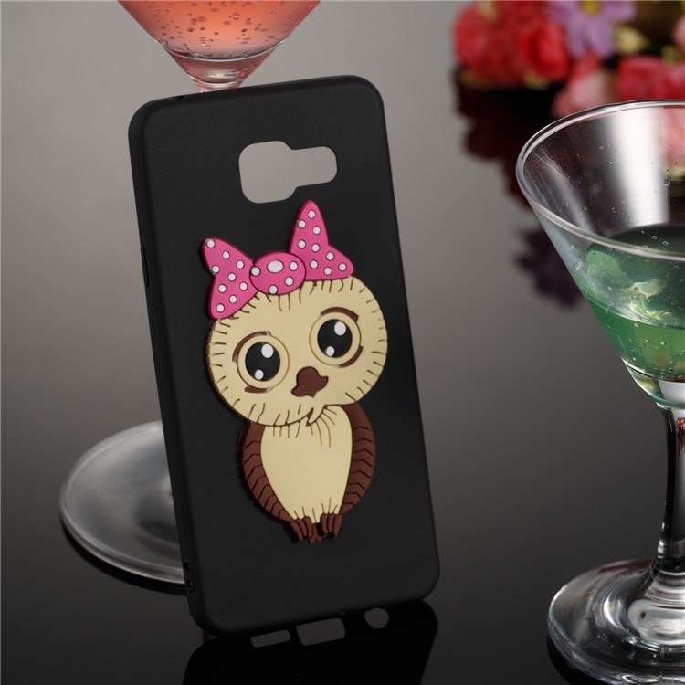 Cute 3D Female Owl Pattern TPU Case for Samsung Galaxy A3 SM-A310F (2016) - Black-4