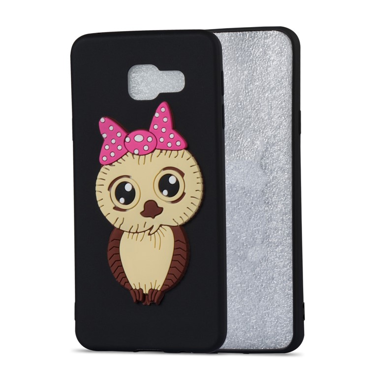 Cute 3D Female Owl Pattern TPU Case for Samsung Galaxy A3 SM-A310F (2016) - Black-5