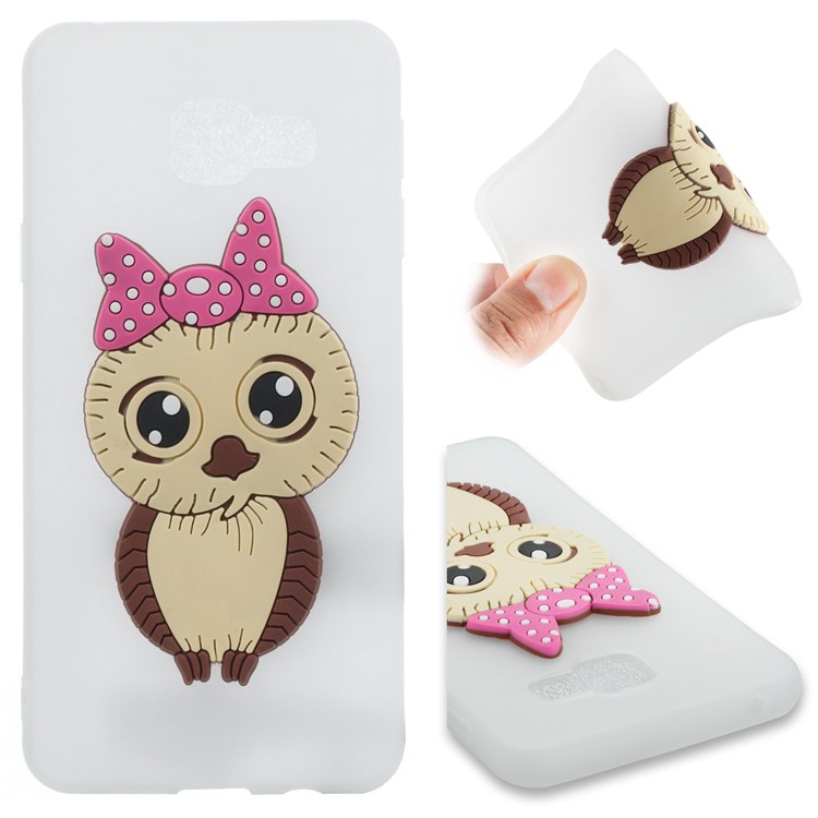 Cute 3D Female Owl Pattern TPU Cover for Samsung Galaxy A3 SM-A310F (2016) - White-1