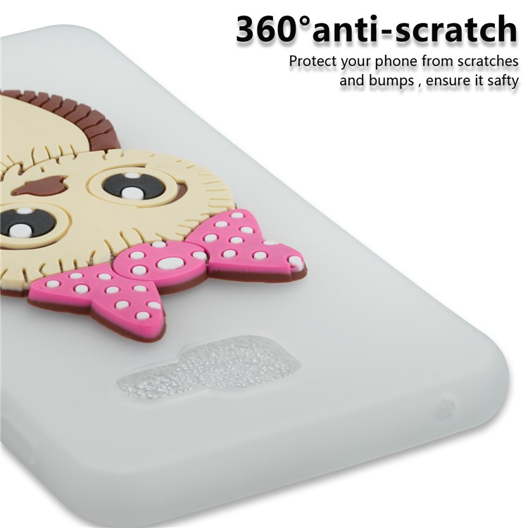 Cute 3D Female Owl Pattern TPU Cover for Samsung Galaxy A3 SM-A310F (2016) - White-2