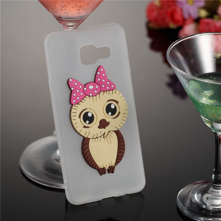 Cute 3D Female Owl Pattern TPU Cover for Samsung Galaxy A3 SM-A310F (2016) - White-3