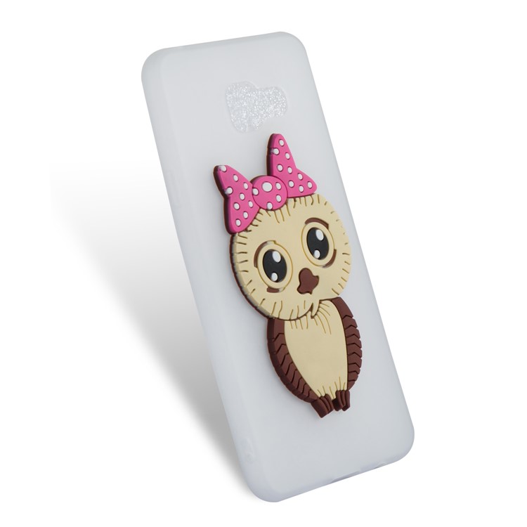 Cute 3D Female Owl Pattern TPU Cover for Samsung Galaxy A3 SM-A310F (2016) - White-5