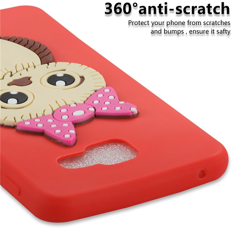 Cute 3D Female Owl Pattern TPU Shell for Samsung Galaxy A3 SM-A310F (2016) - Red-2