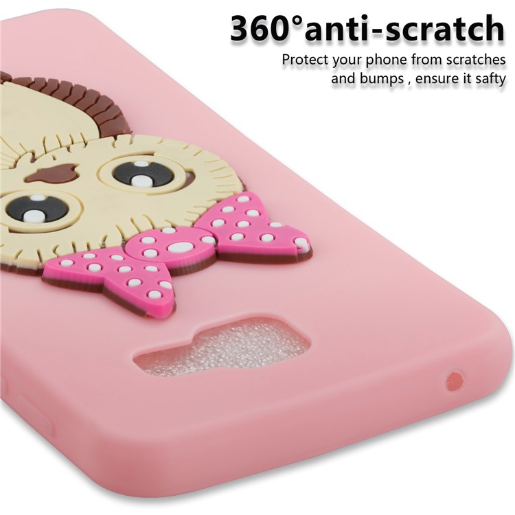 Cute 3D Female Owl Pattern TPU Mobile Casing for Samsung Galaxy A3 SM-A310F (2016) - Pink-3