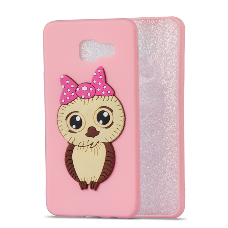 Cute 3D Female Owl Pattern TPU Mobile Casing for Samsung Galaxy A3 SM-A310F (2016) - Pink-5
