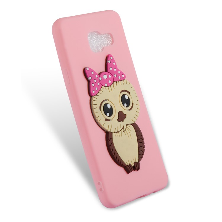 Cute 3D Female Owl Pattern TPU Mobile Casing for Samsung Galaxy A3 SM-A310F (2016) - Pink-6
