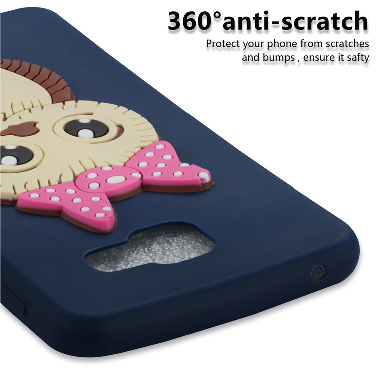 Cute 3D Female Owl Pattern TPU Phone Cover for Samsung Galaxy A3 SM-A310F (2016) - Dark Blue-3
