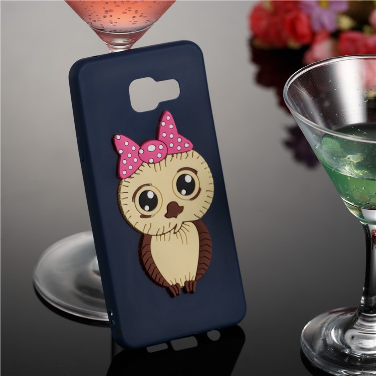 Cute 3D Female Owl Pattern TPU Phone Cover for Samsung Galaxy A3 SM-A310F (2016) - Dark Blue-4