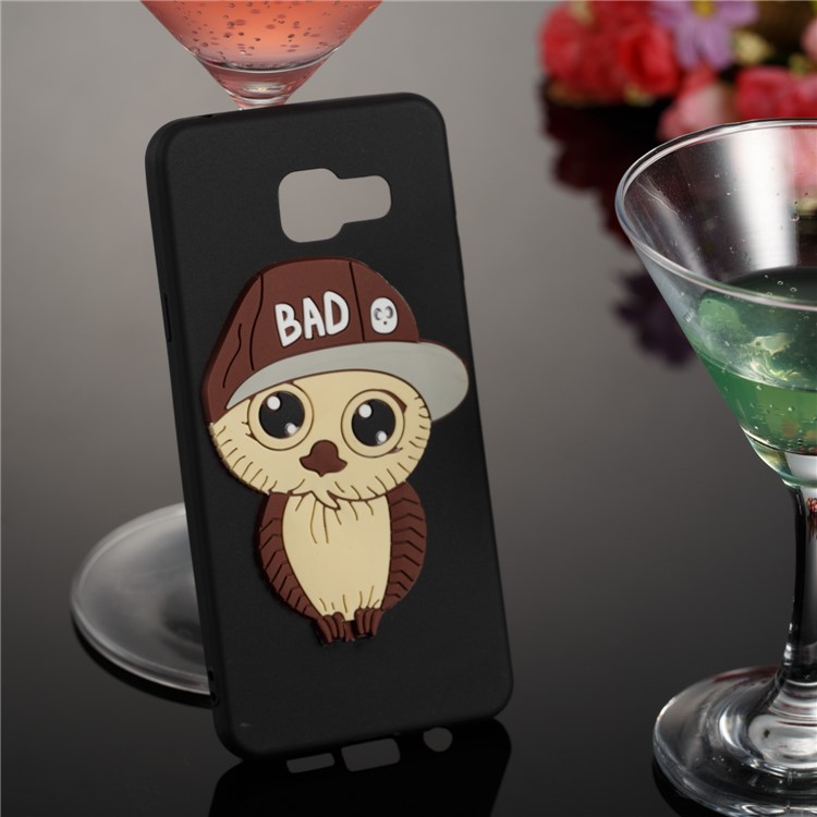 Cute 3D Male Owl Pattern Soft TPU Case for Samsung Galaxy A3 SM-A310F (2016) - Black-3